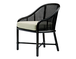 CANED BARREL CHAIR
