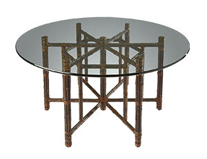 HEXAGONAL DINING TABLE IN BLACK BAMBOO