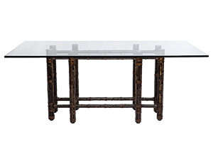 RECTANGULAR DINING TABLE IN BLACK BAMBOO